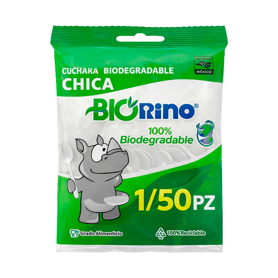 CUCHARA BIODEGRADABLE CHICA 1/50PZ (CAJA:60PZAS)