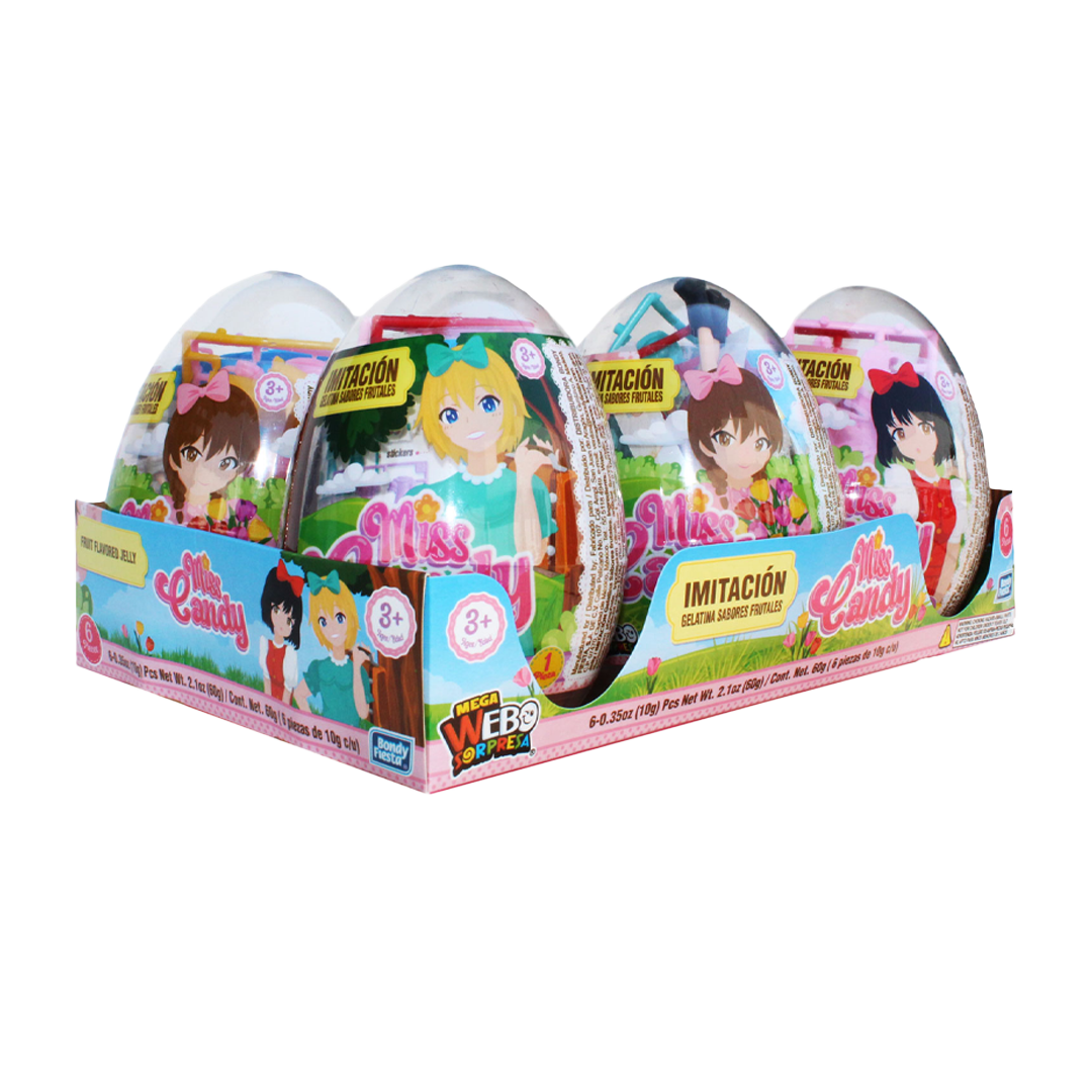 BONDY MEGA HUEVO MISS CANDY 1/6pzs (Caja:12dsp)