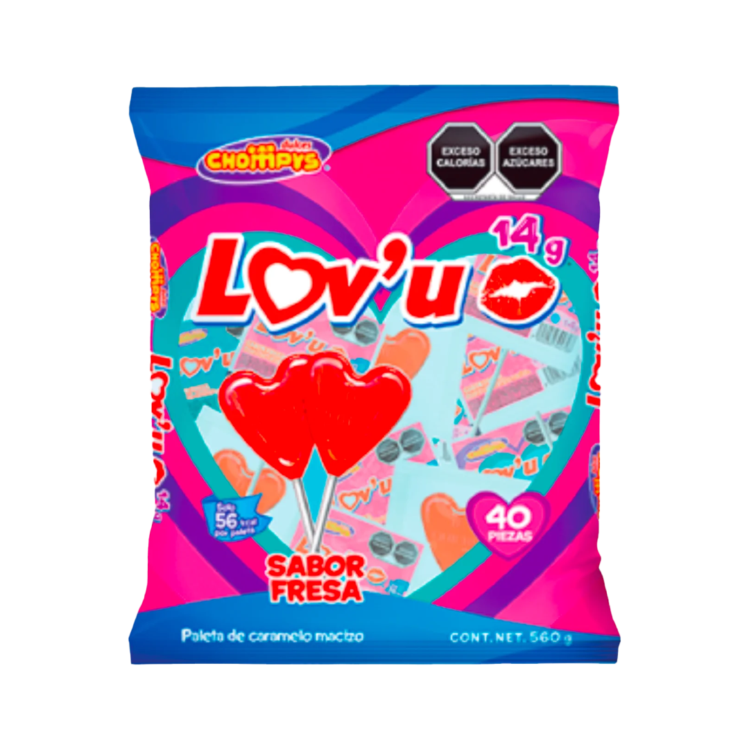 CHOMPYS PALETA LOV´U FRESA 24/40