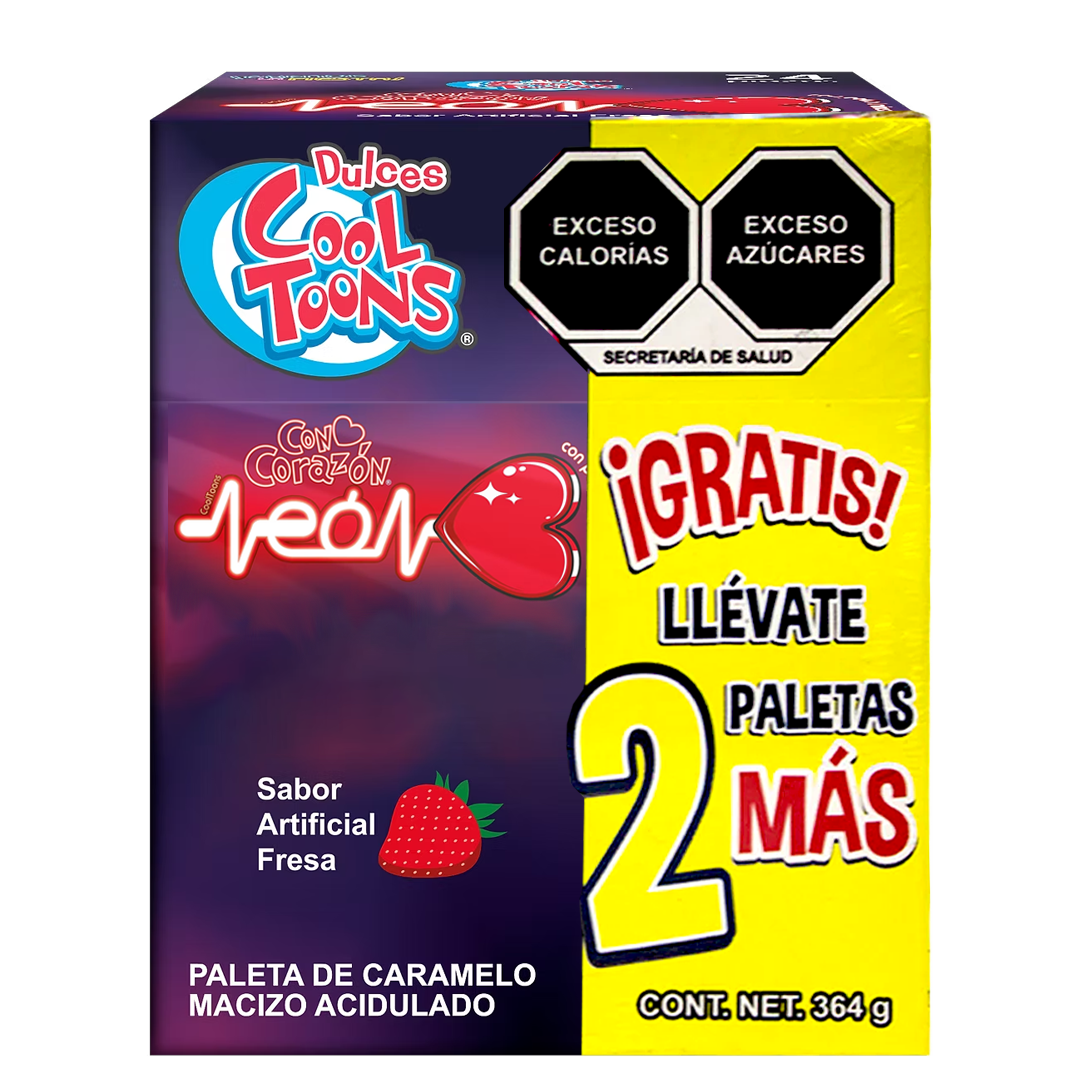 PAL. CON CORAZON NEON 24/24 +2PZ