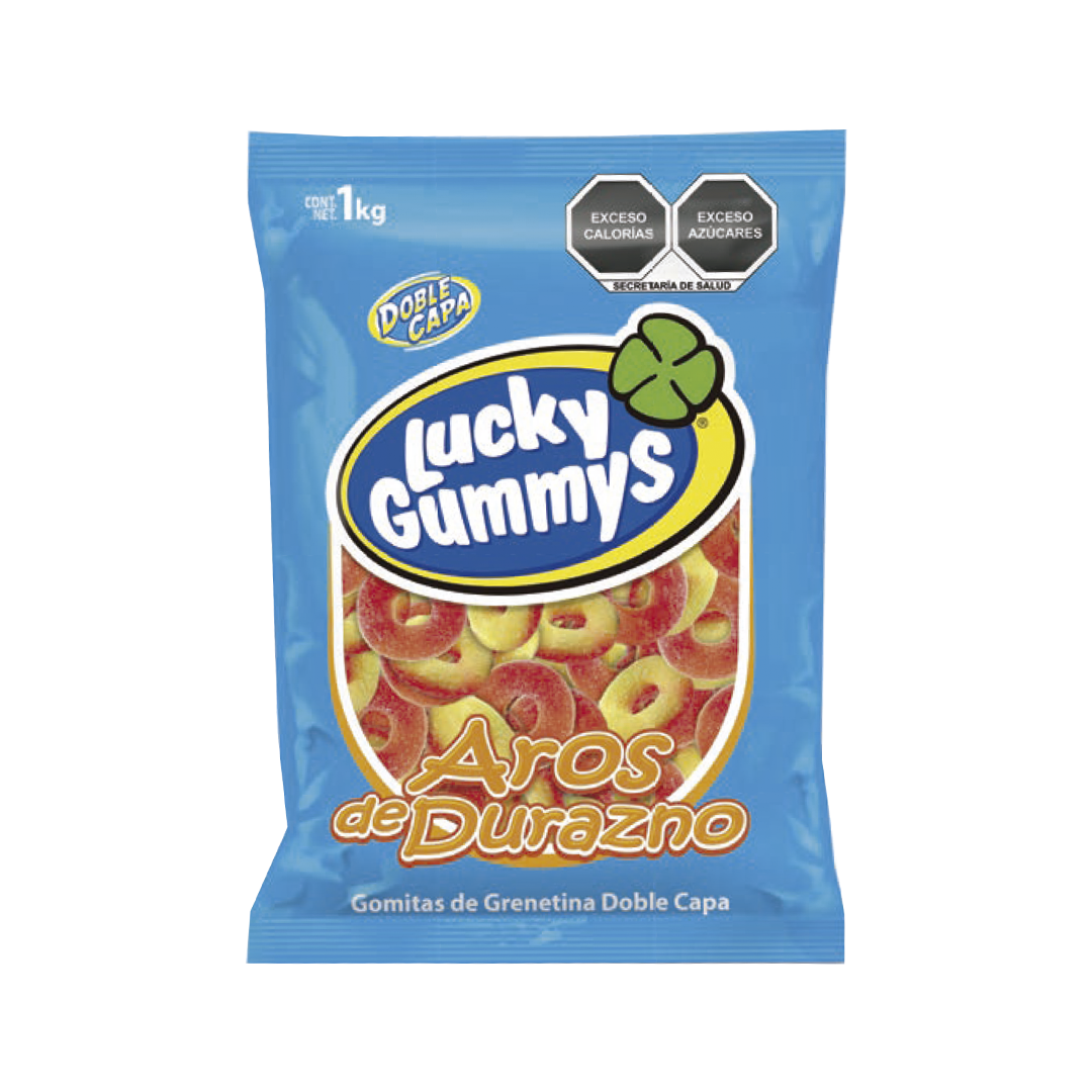 CUANDA LUCKY AROS DE DURAZNO 1/1K (Caja:8pz)