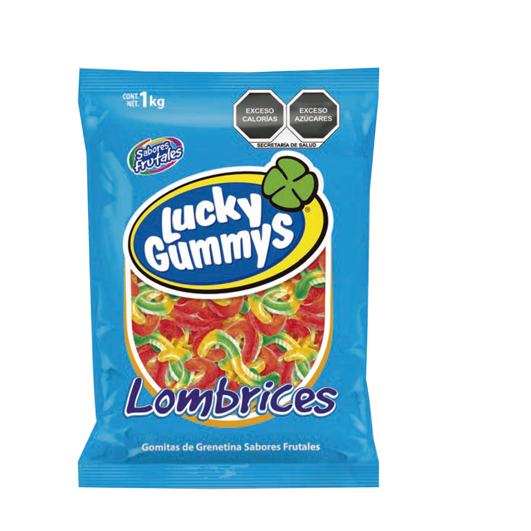 CUANDA LUCKY GUMMY LOMBRICES 1/1K (Caja:8pz)