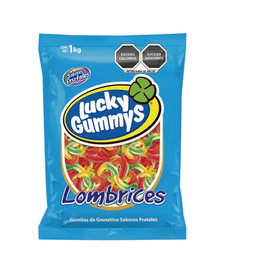 CUANDA LUCKY GUMMY LOMBRICES 1/1K (Caja:8pz)