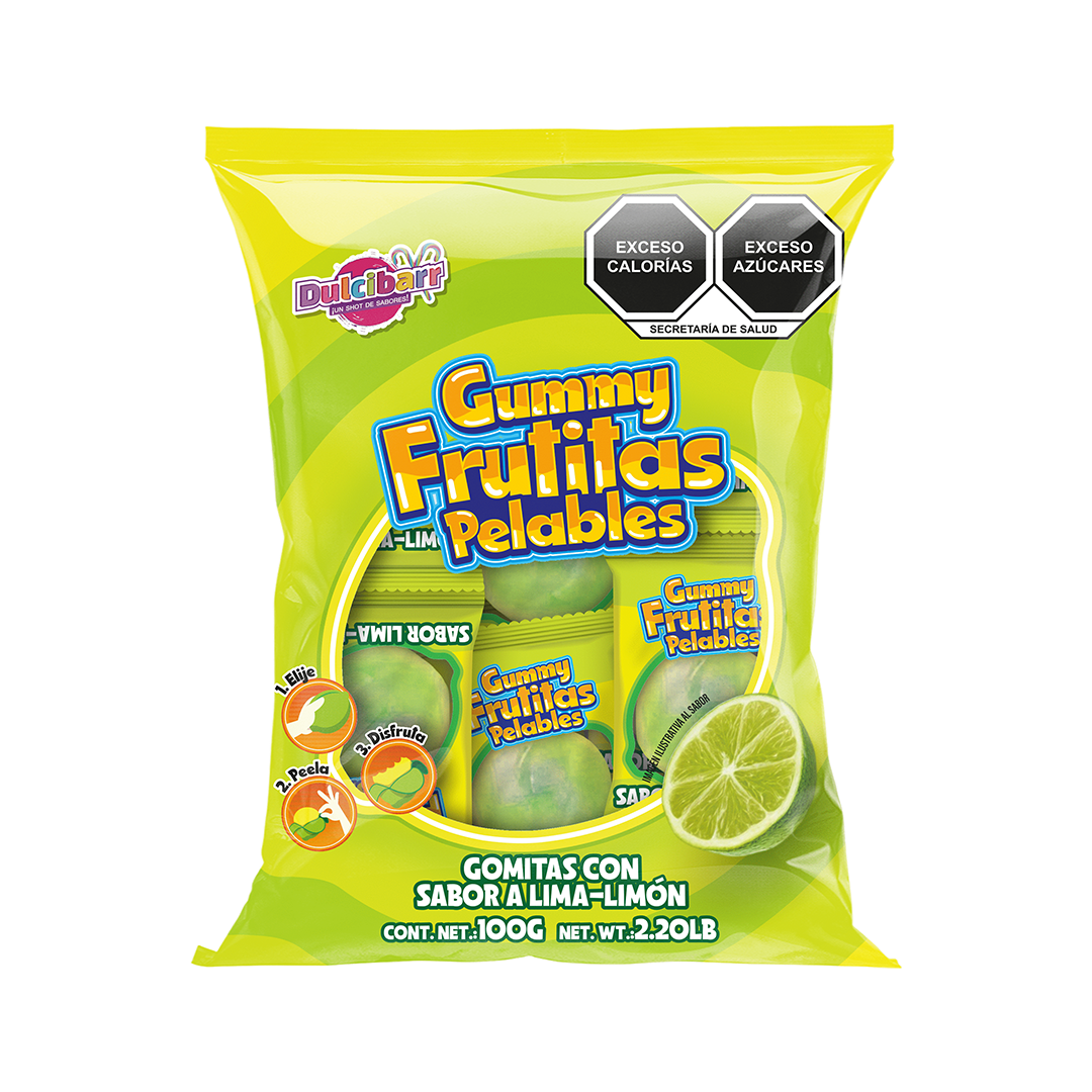 DULCIBARR FRUTITAS PELABLES LIMON 1/100gr (Caja:30dsp)