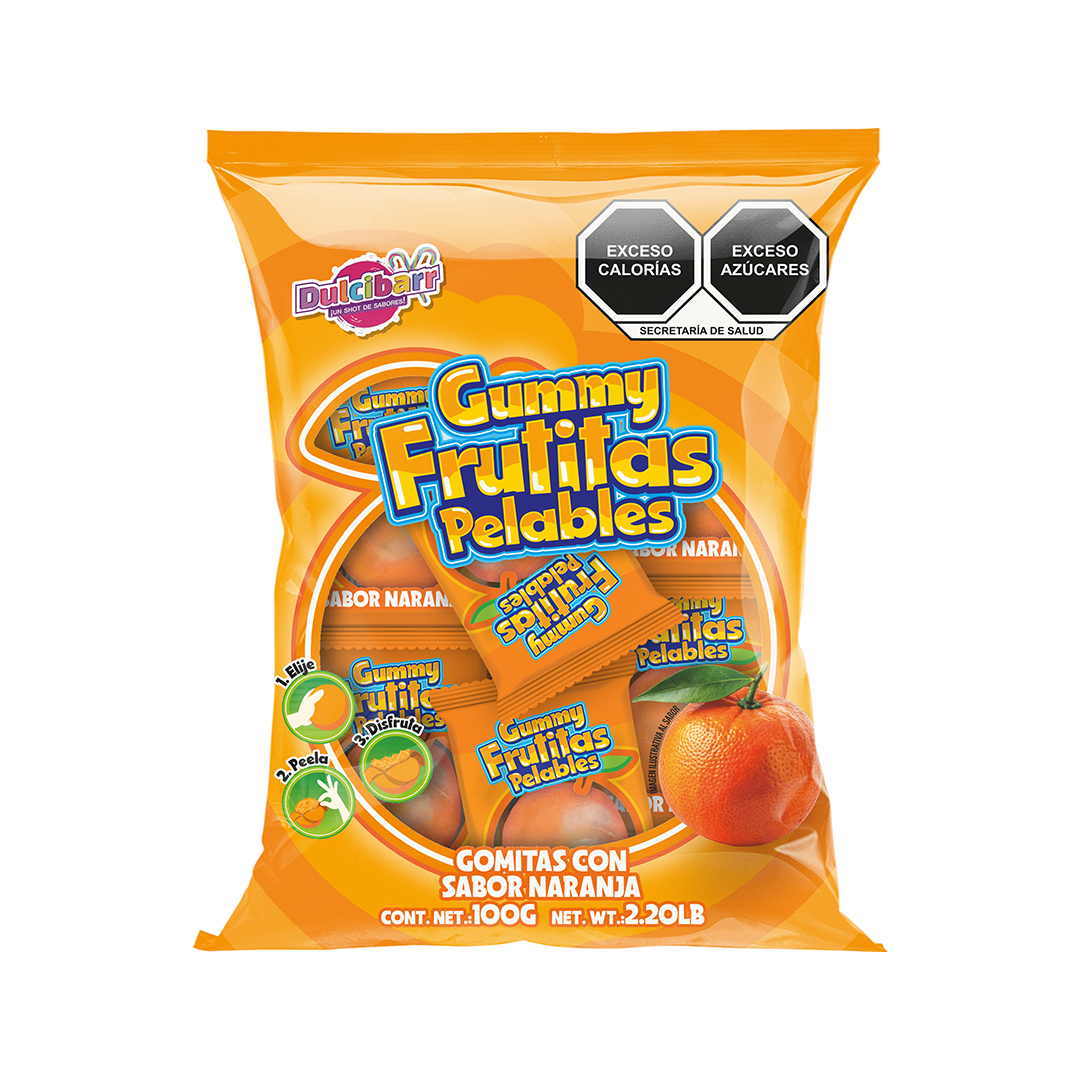 DULCIBARR FRUTITAS PELABLES NARAN 1/100gr (Caja:30dsp)