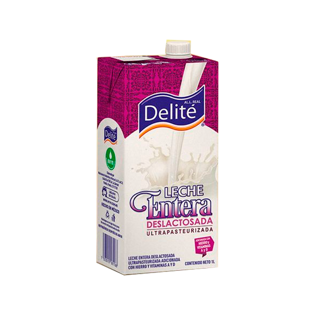 DELITE LECHE DESLAC ENTERA 1/1Lt (Caja:12pzs)