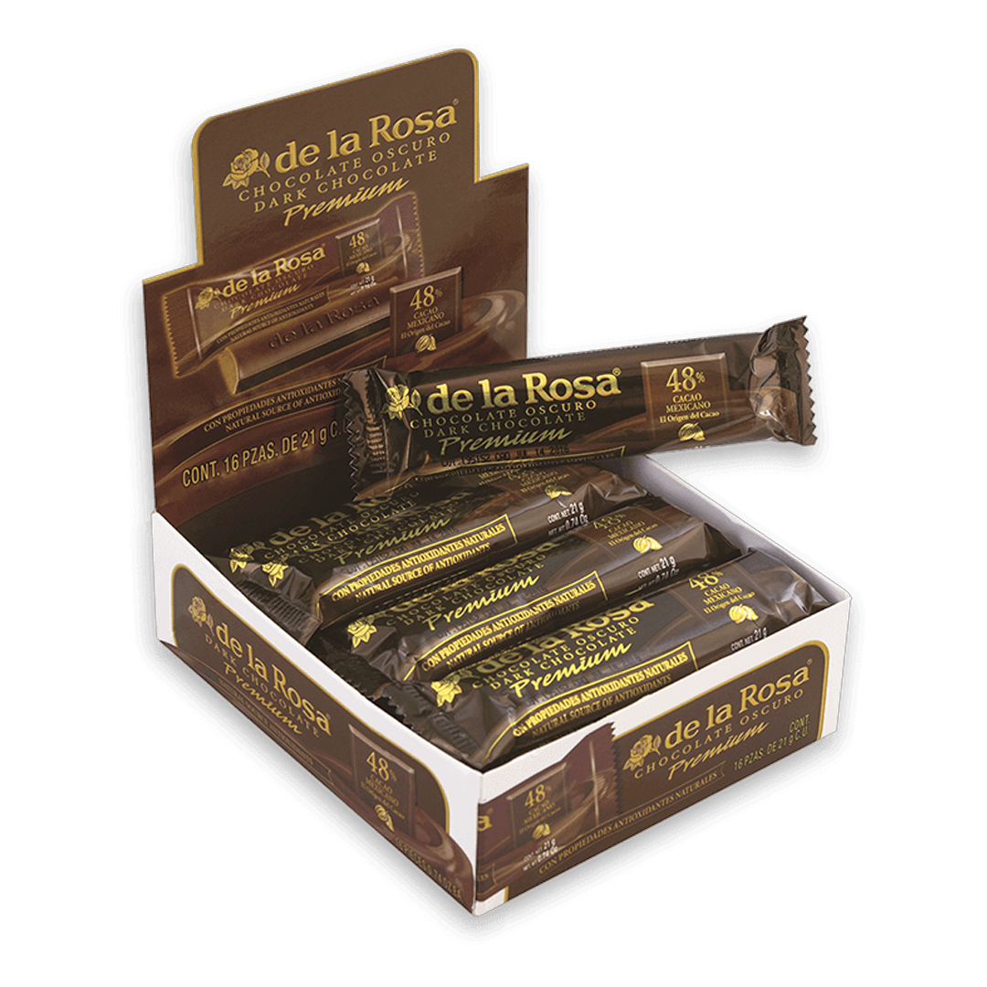 DLR CHOCOLATE OSCURO PREMIUM 1/16pzs (Caja:24dsp)