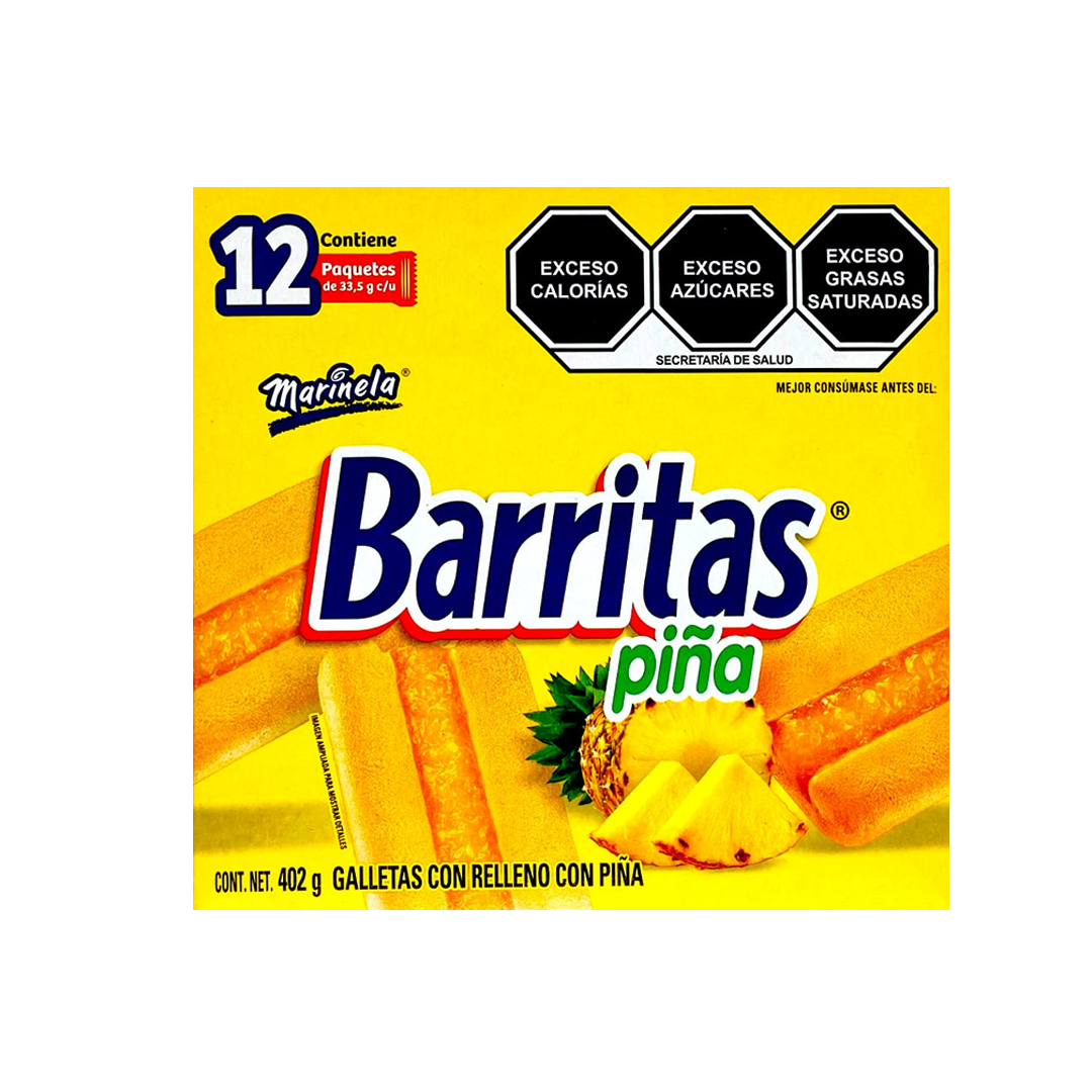 MARINELA BARRITAS PIÑA 1/12pz (Caja:12dsp)