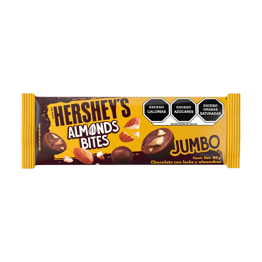 Hersheys Bites Almendra Jumbo con 6 Piezas de 80 gramos