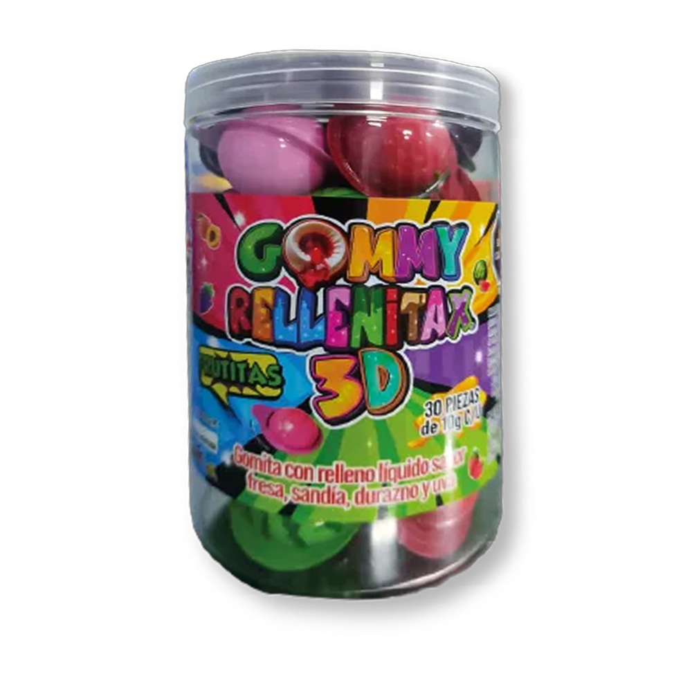 HUBIN RELLENITA3D FRUTAS 1/30pzs (Caja:12dsp)