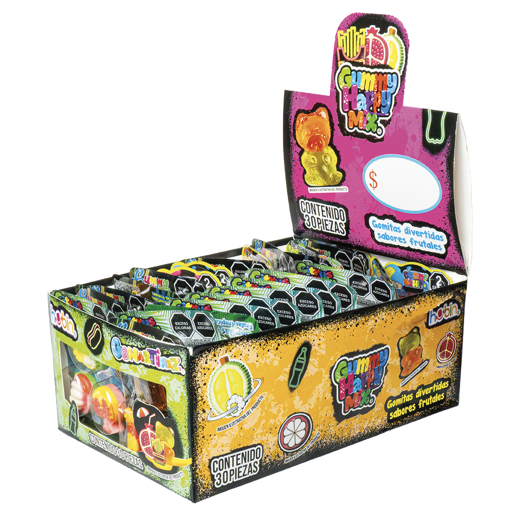 HUBIN GUMMY HAPPY MIX SDO 1/30pz (Caja:12dsp)