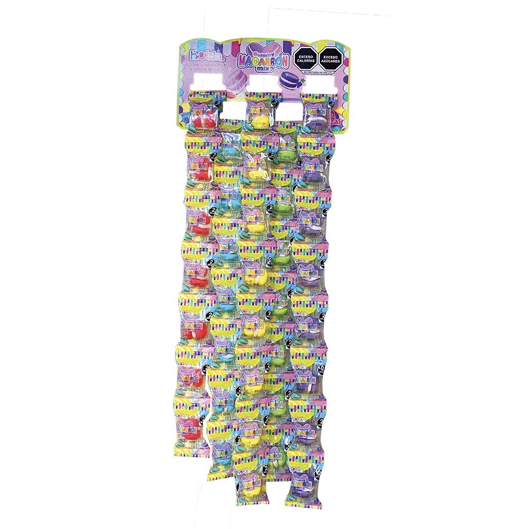 HUBIN GUMMY MACARRON MIX 1/50pz (Caja:10dsp)