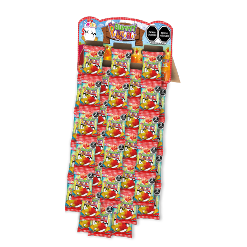 HUBIN GUMY POLLITO PIO TIRA 1/50pz (Caja:10dsp)