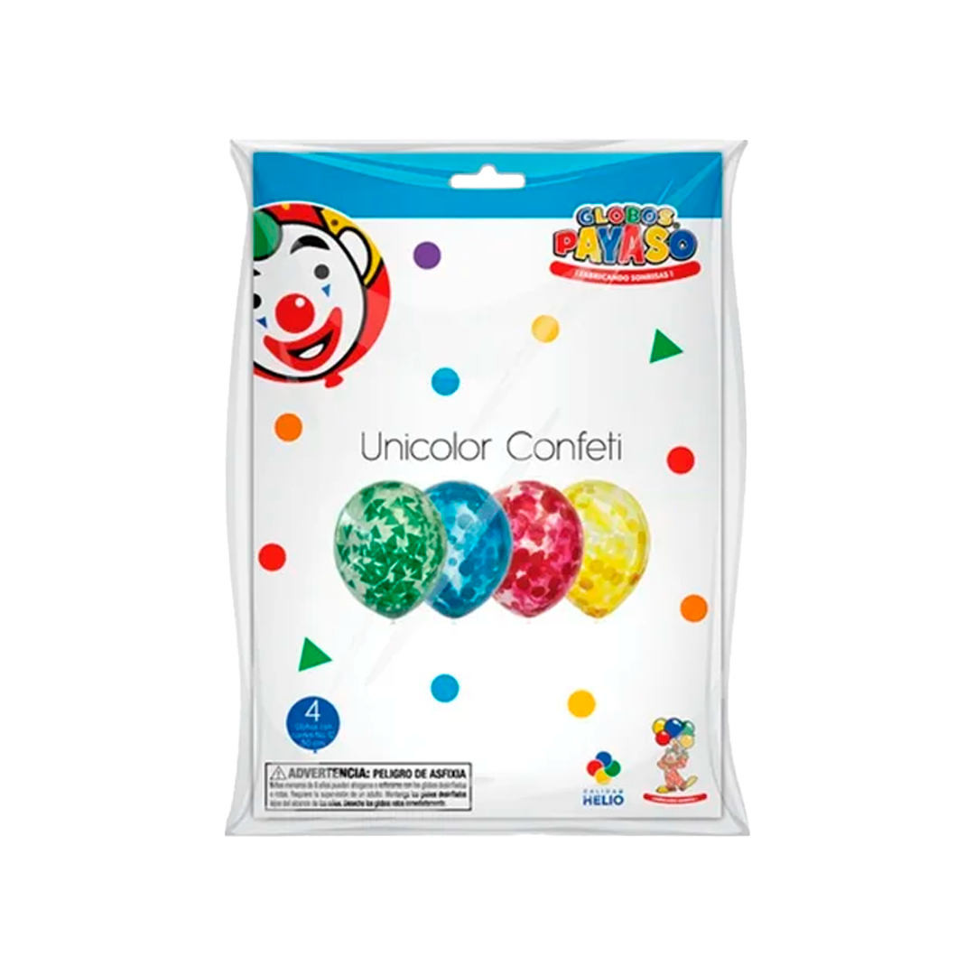 SELECTAS GLOBO UNICOLOR 10/4 12" CONFETTI