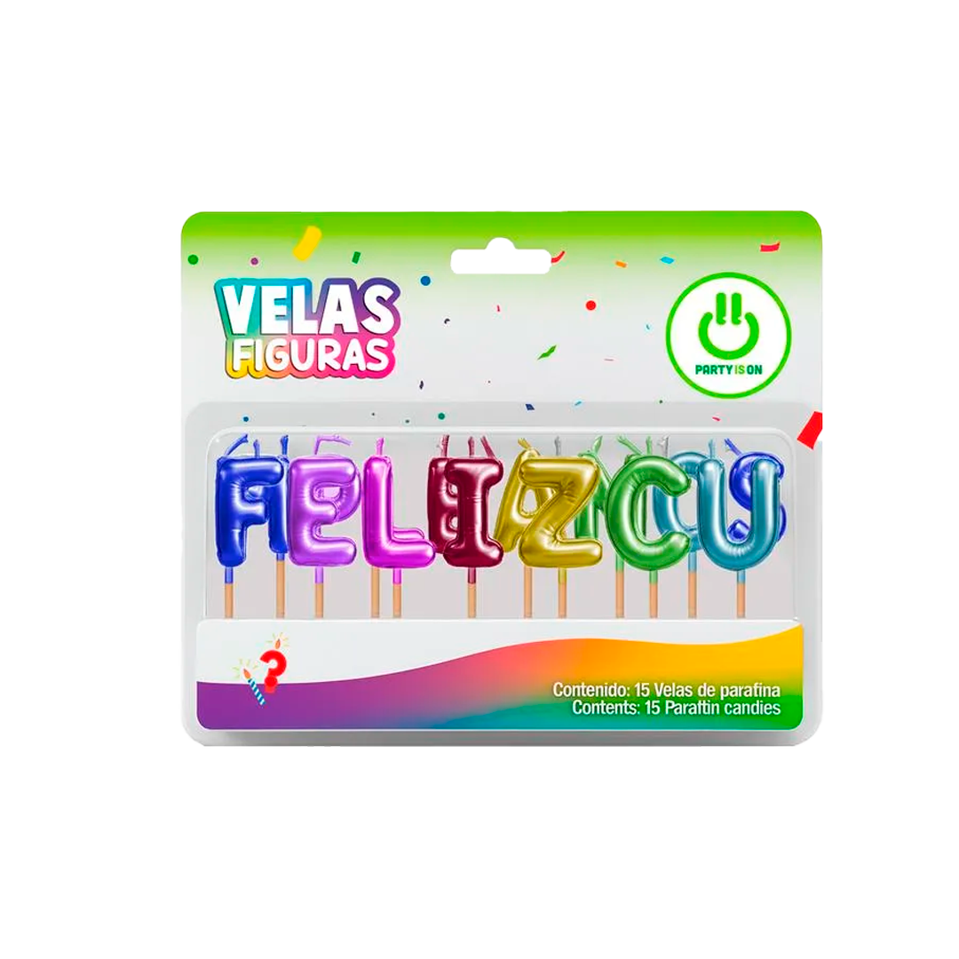 PRTY'S ON VELA FELIZ CUMPLE MULTIC 1/1pz (Caja:12pzs)