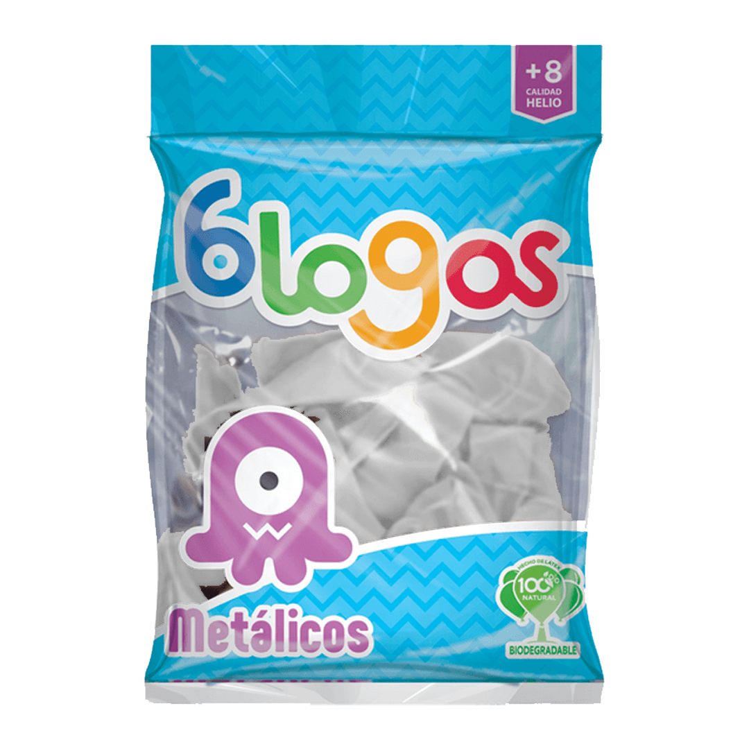 BLOGOS GLOBO METALICO BLANCO #9 1/50pz (Caja:10dsp)