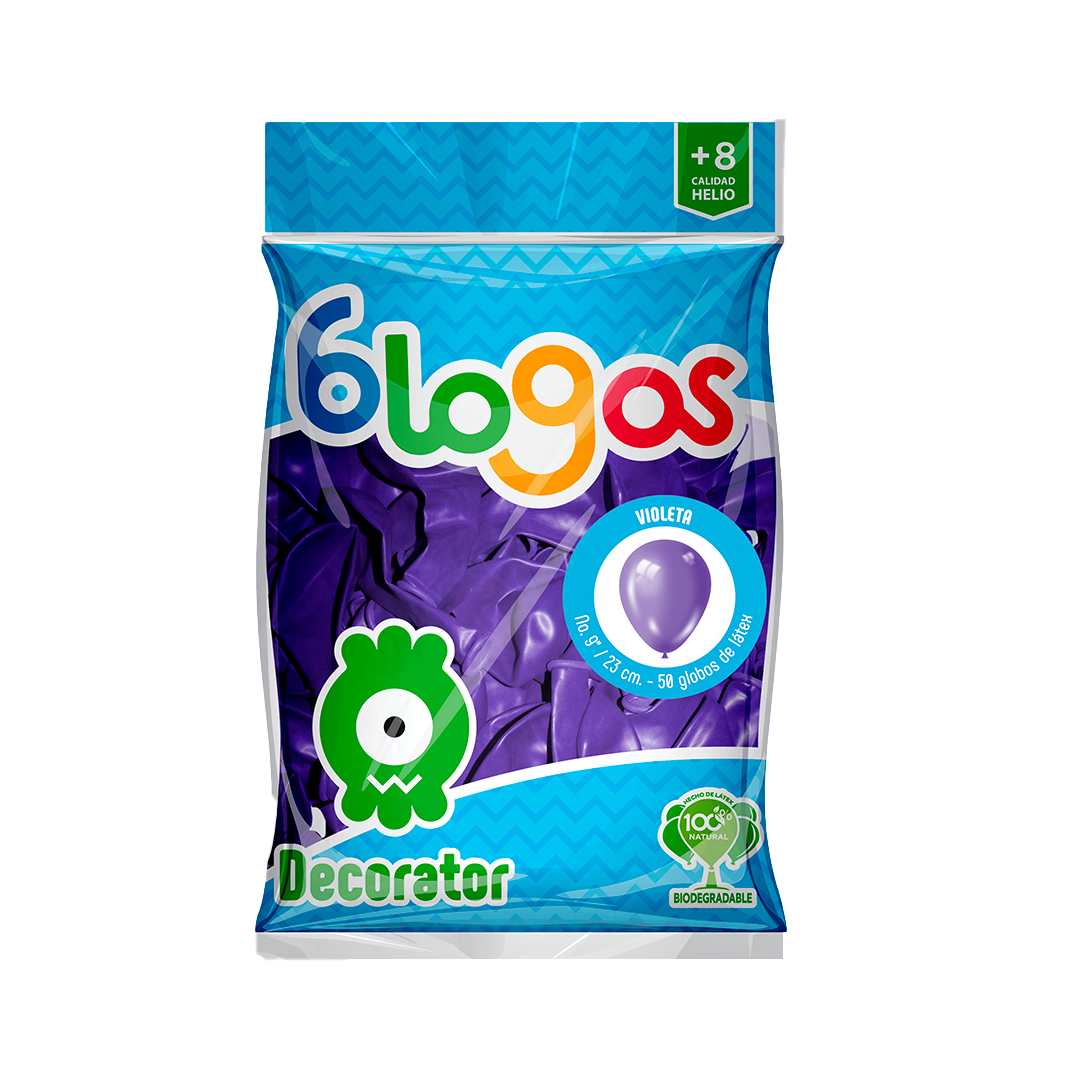 BLOGOS GLOBO VIOLETA #9 1/50pzs (Caja:10dsp)