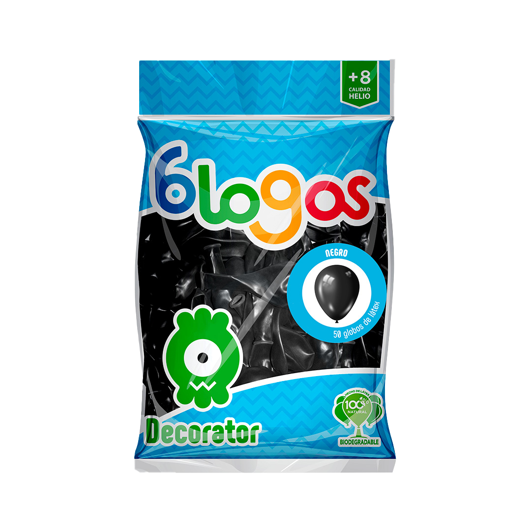 BLOGOS GLOBO NEGRO #7 1/50pz (Caja:10dsp)