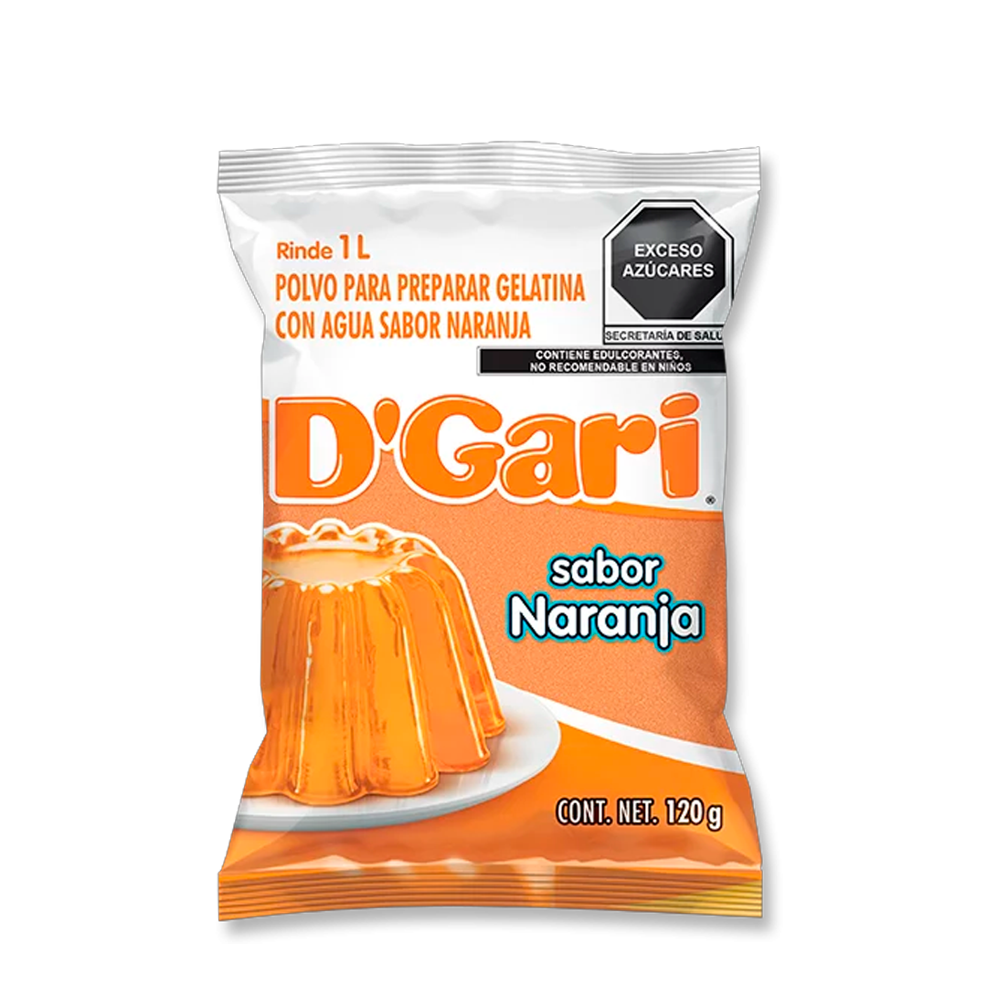 D'GARI GEL AGUA NARANJA 1/120gr (Caja:50pz)