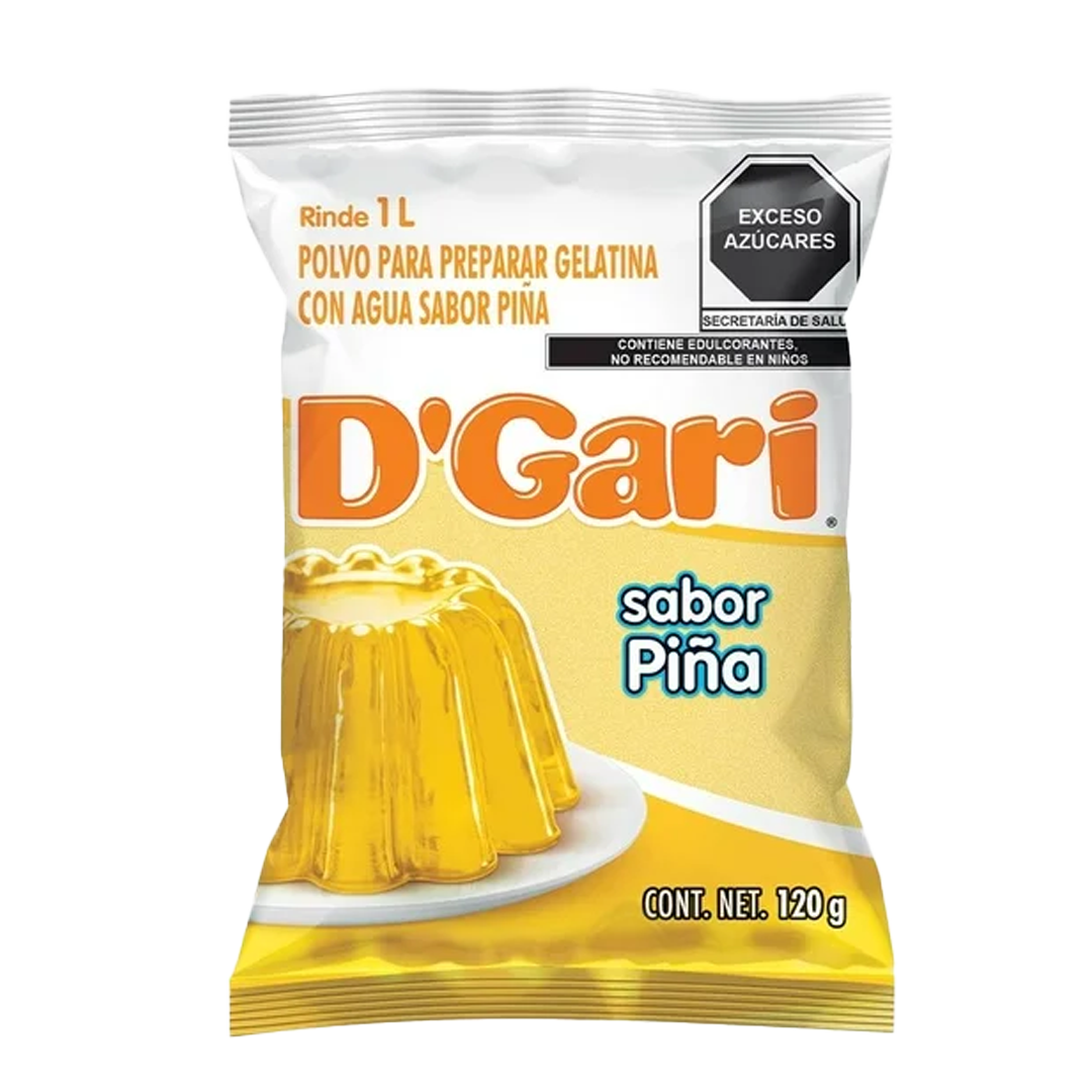 D'GARI GEL AGUA PIÑA 1/120gr (Caja:50pz)