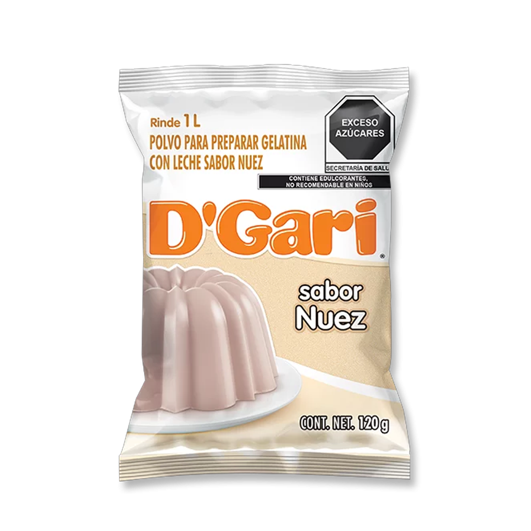 D'GARI GEL LECHE NUEZ 1/120gr (Caja:50pz)