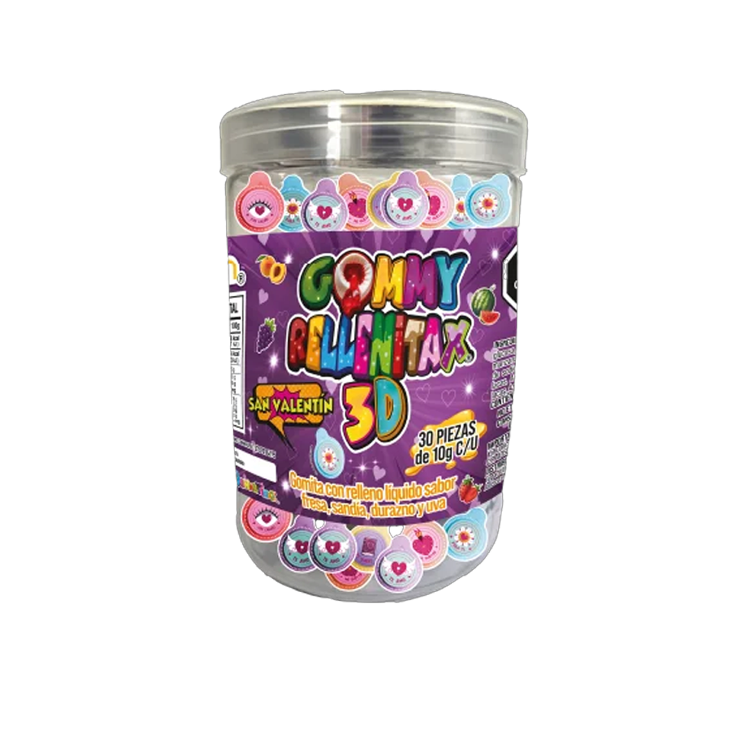 HUBIN RELLENITA3D CORAZON 1/30pz (Caja:12dsp)