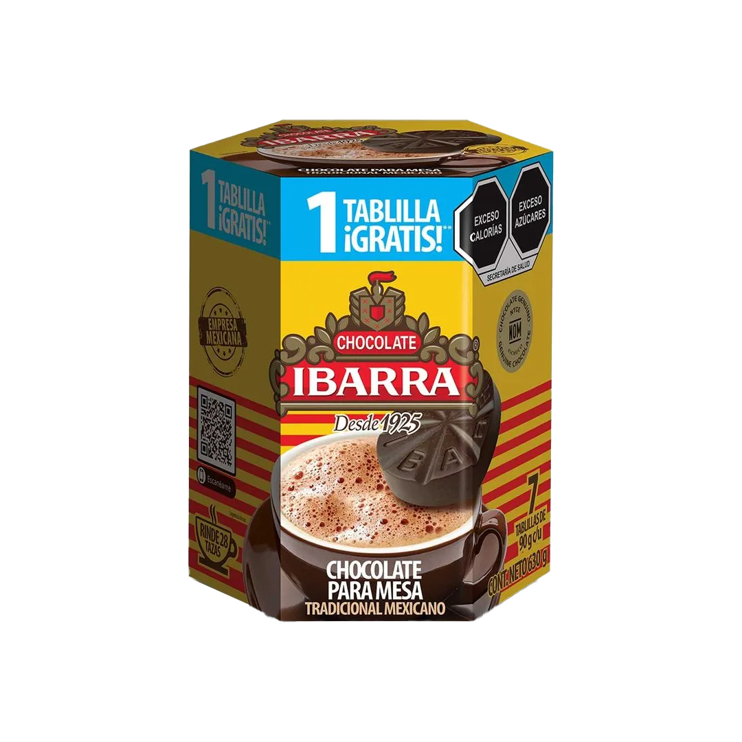 IBARRA CHOCOLATE IBARRA 1/7/90GRS (CAJA:12 PZAS)