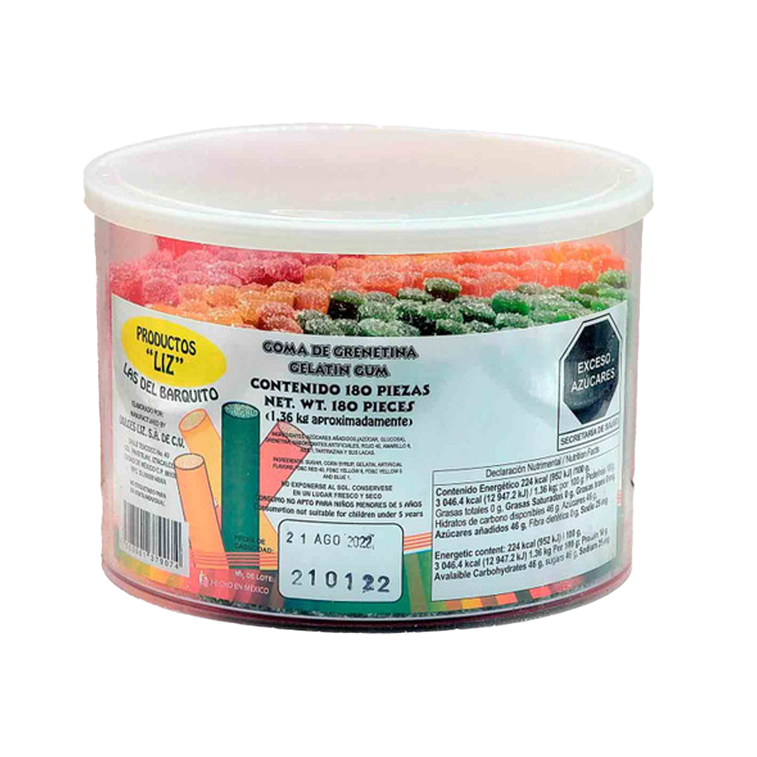 DULCES LIZ VELA AGUA GDE 1/180pz (Caja:12dsp)