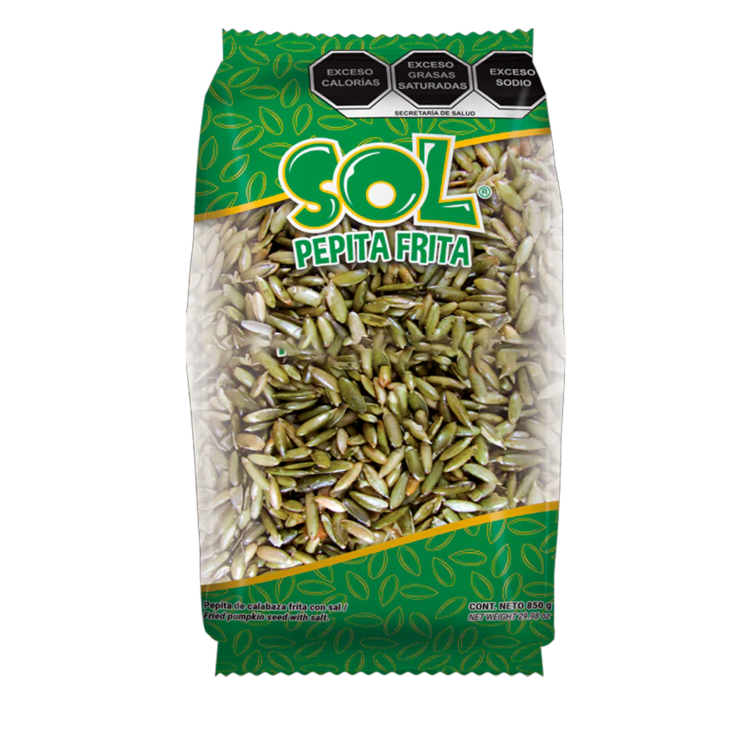 SOL SEMILLA PELADA FRITA 1/850grs (Caja: 18pzs)
