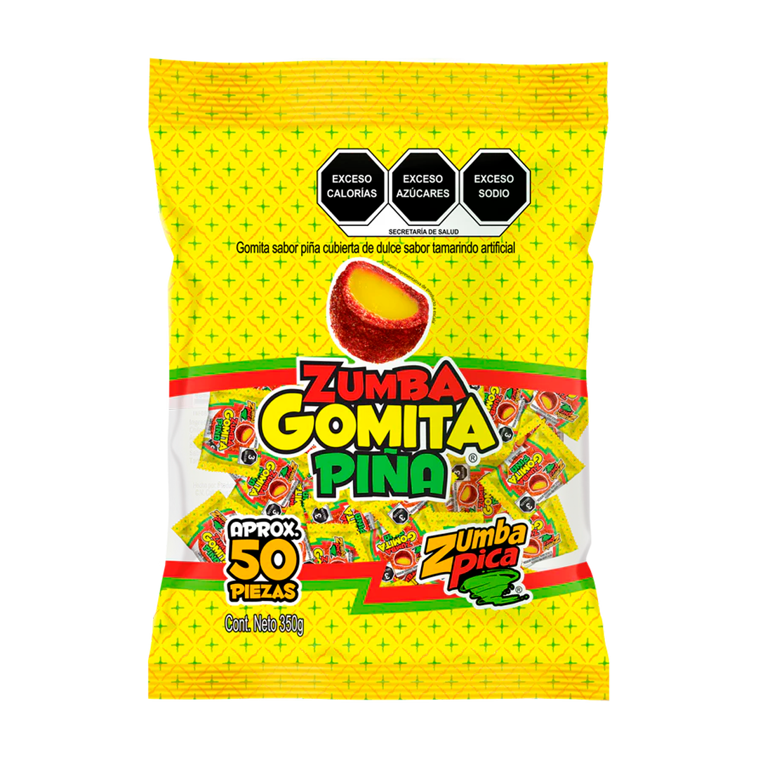ZUMBA GOMA MINI PIÑA 1/50pz (Caja:24pz)