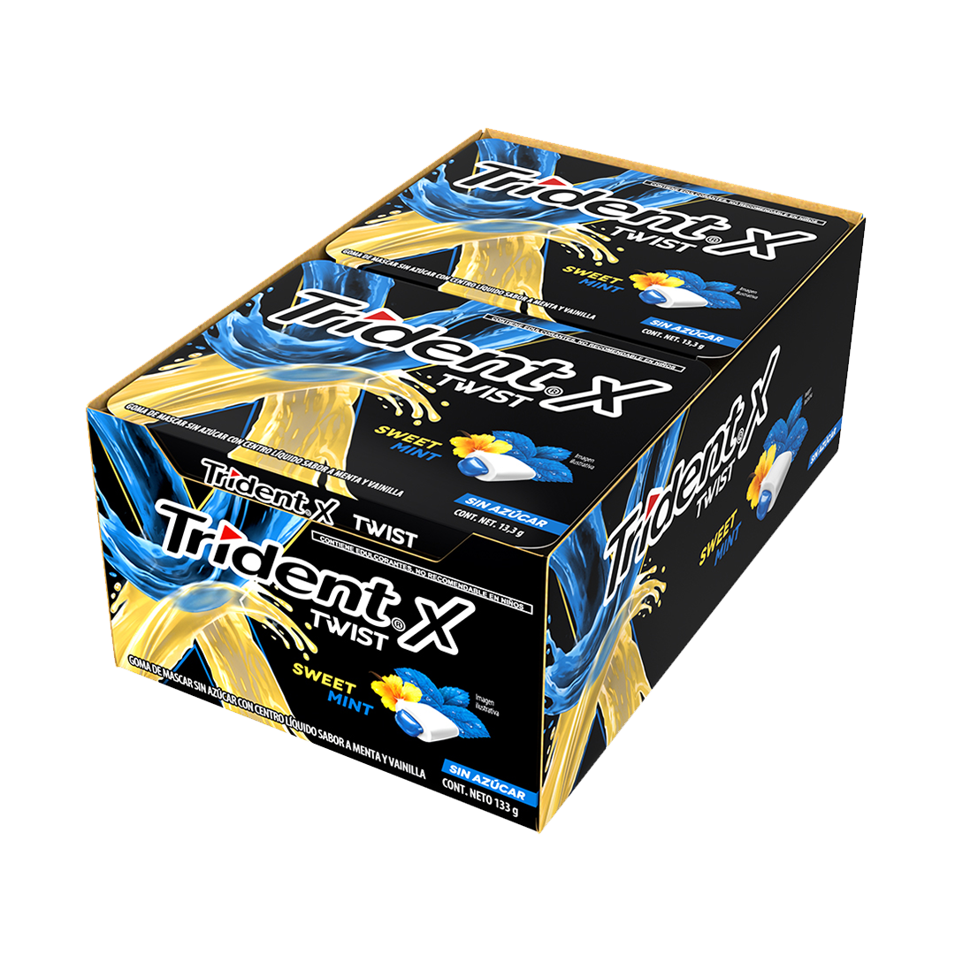 MONDELEZ TRIDENT  TWIST SWEET MINT 1/10pzs (Caja: 24dsp)