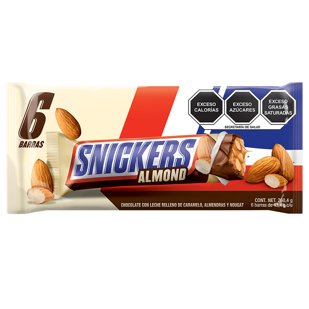 EFFEM SNIKERS ALMENDRA 43.4GRS 1/6pzs (Caja: 12dsp)