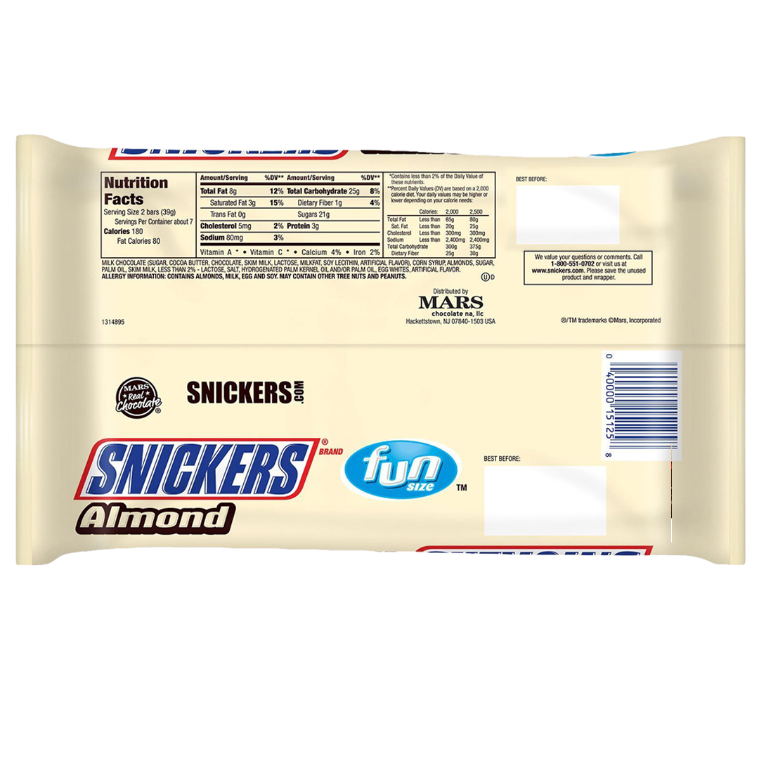 EFFEM SNIKERS ALMENDRA 43.4GRS 1/6pzs (Caja: 12dsp)