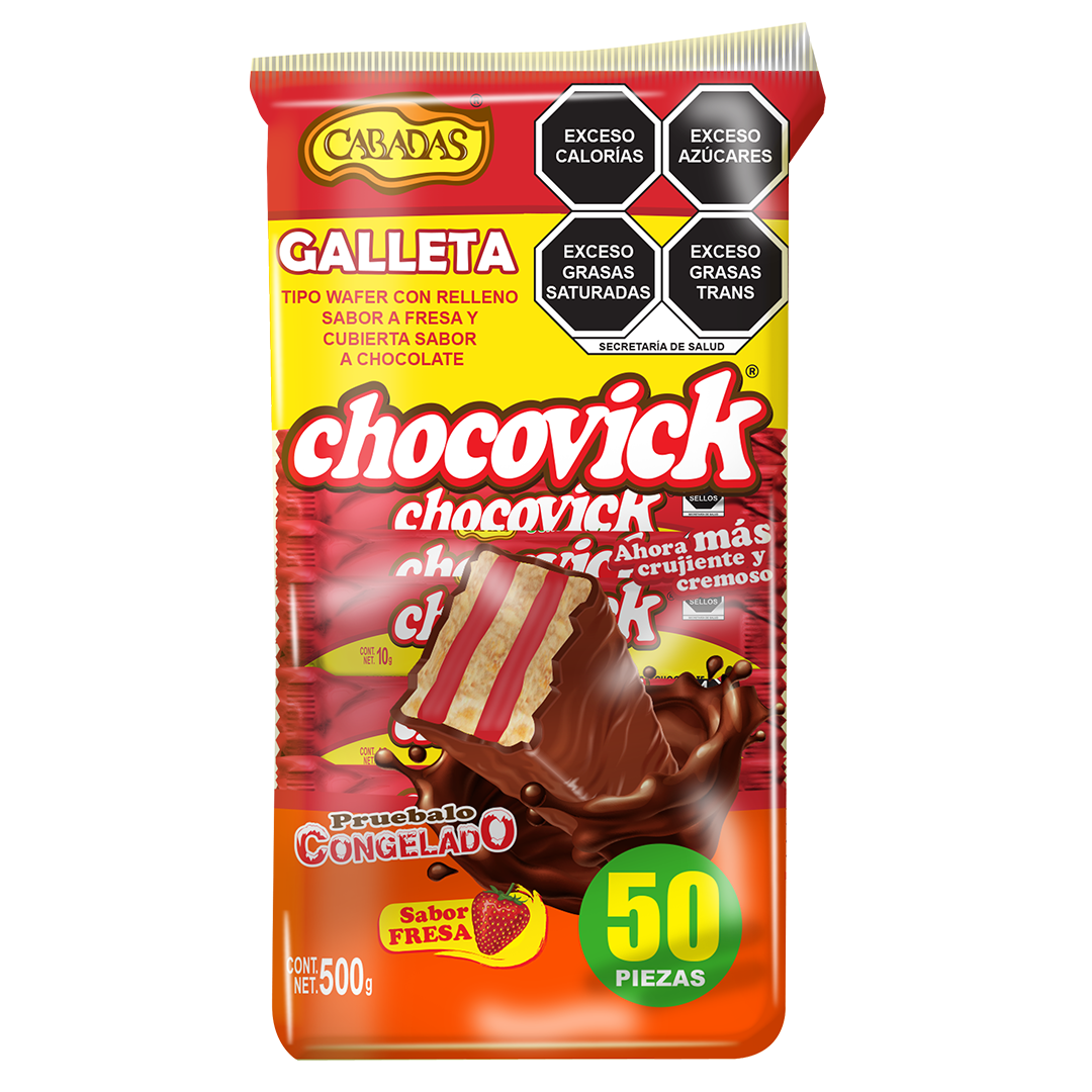 CABADA CHOCOVICK FRESA 1/50pz (Caja:12dsp)